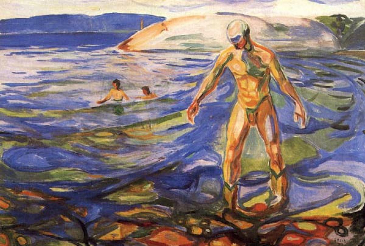 Fürdöző ember, 1918, Edward Munch