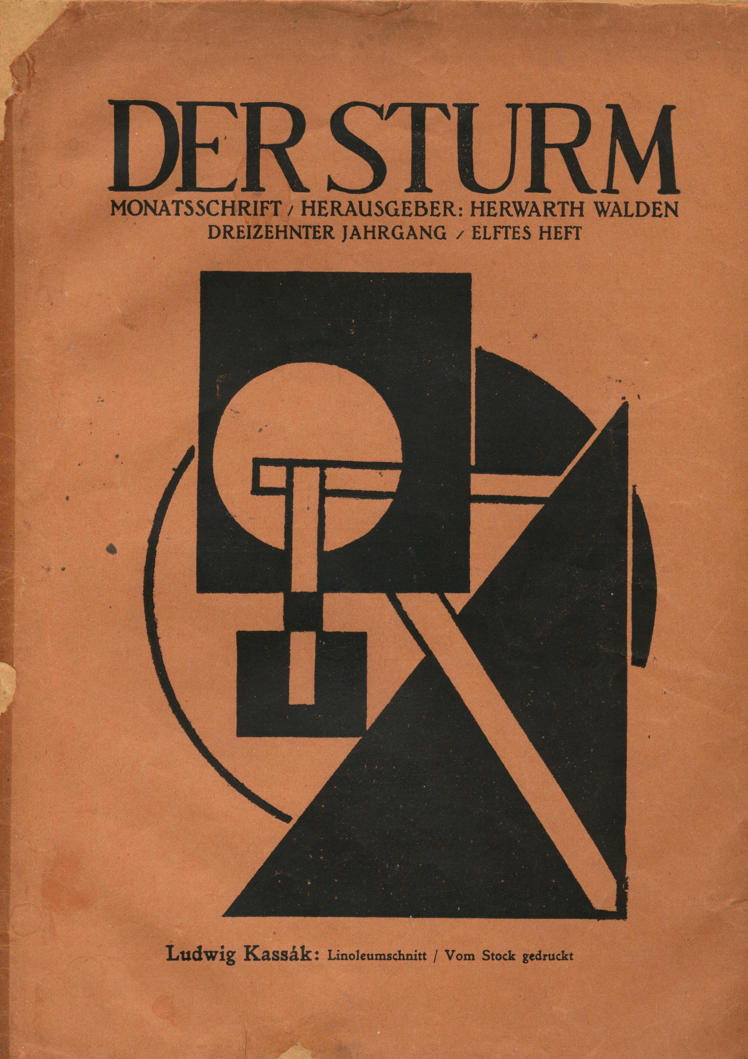 1.3. A Der Sturm 1922. novemberi számának borítója Kassák Lajos Képarchitektúrájával 