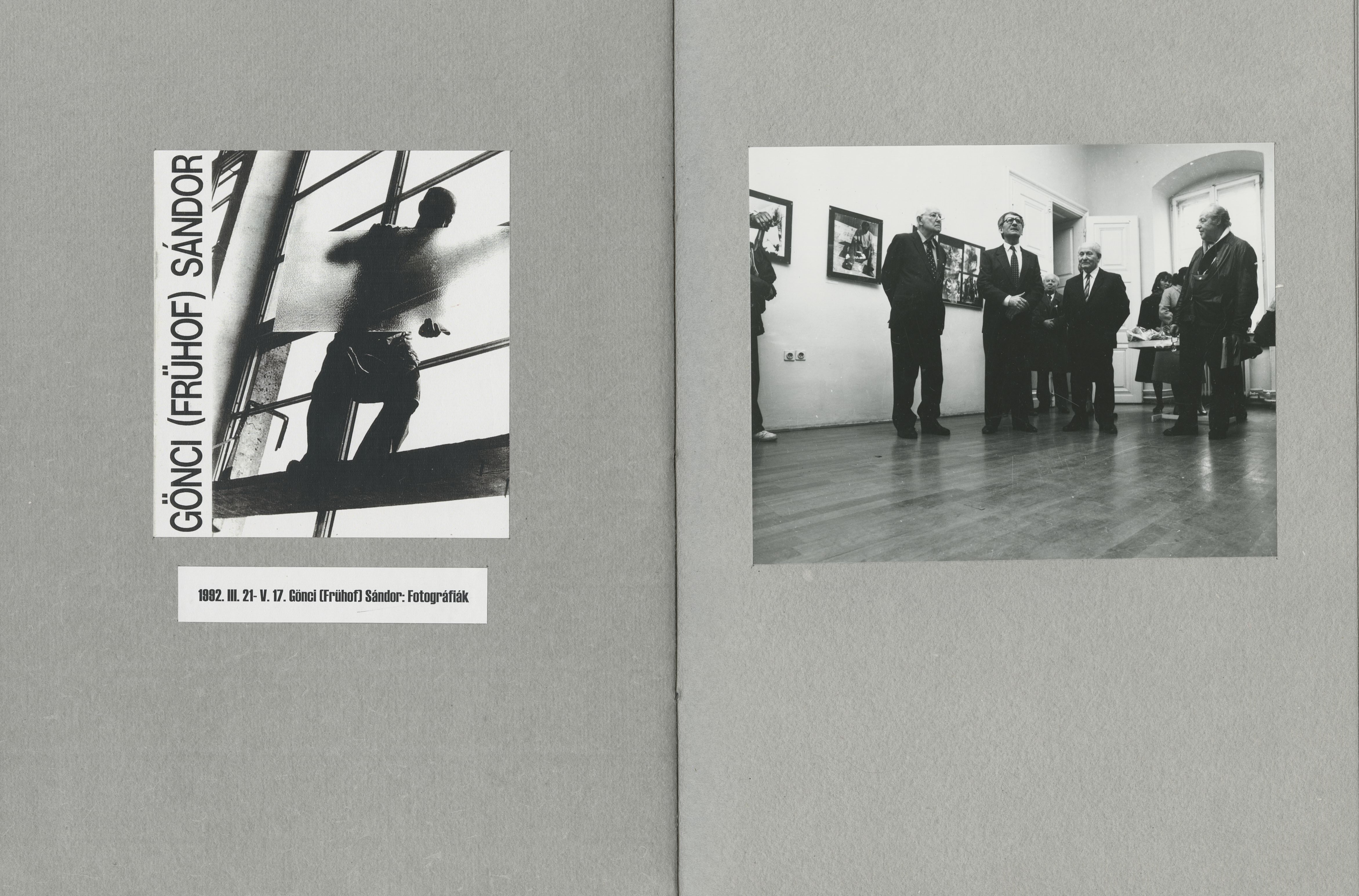 Gönci (Frühof) Sándor kiállítása a Kassák Múzeumban, 1982 (A "25 éves a Csaplár Múzeum" fotóalbumból, Kassák Múzeum)