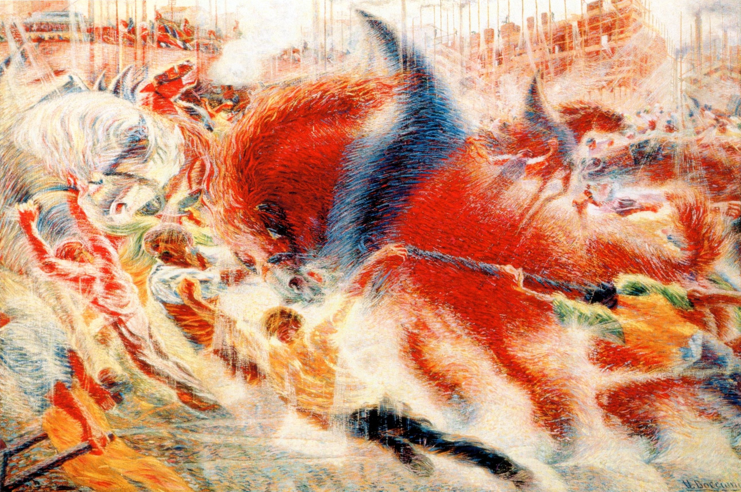 Umberto Boccioni: A felemelkedő város, 1910