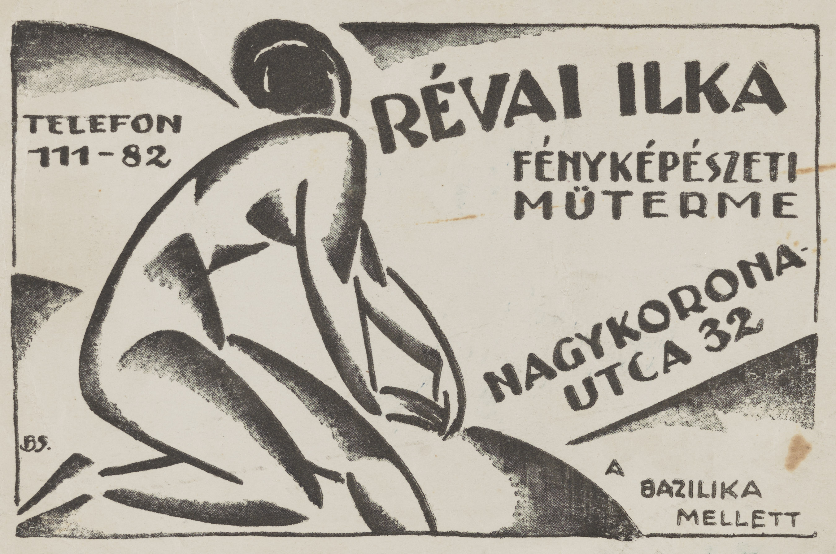     Sándor Bortnyik: Advertisement of Ilka Révai’s Photo Studio, 1919 (Petőfi Literary Museum)   