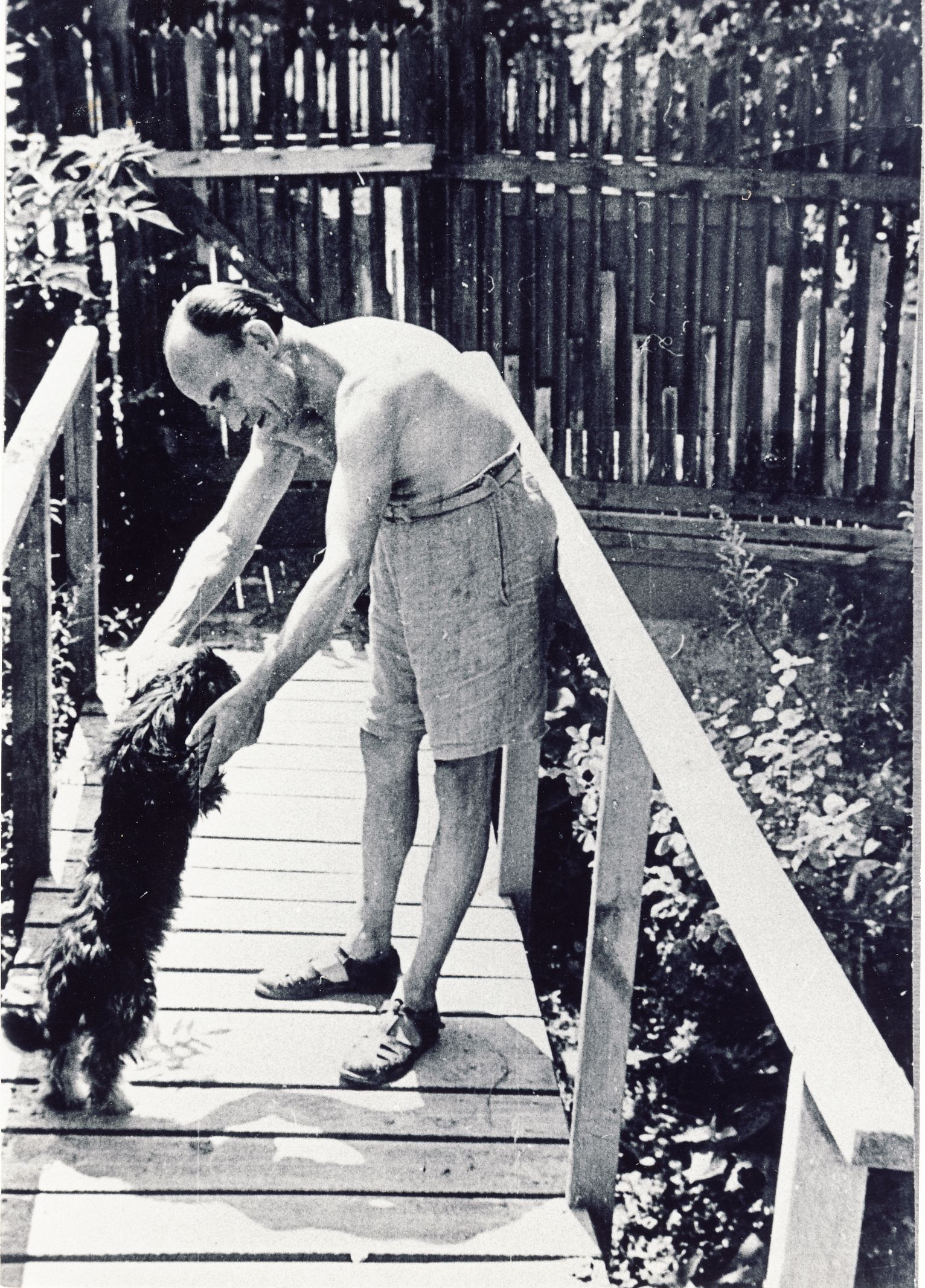 A kis fekete puli pacsit ad Kassáknak, Békásmegyer, 1947, André Press Riport Service