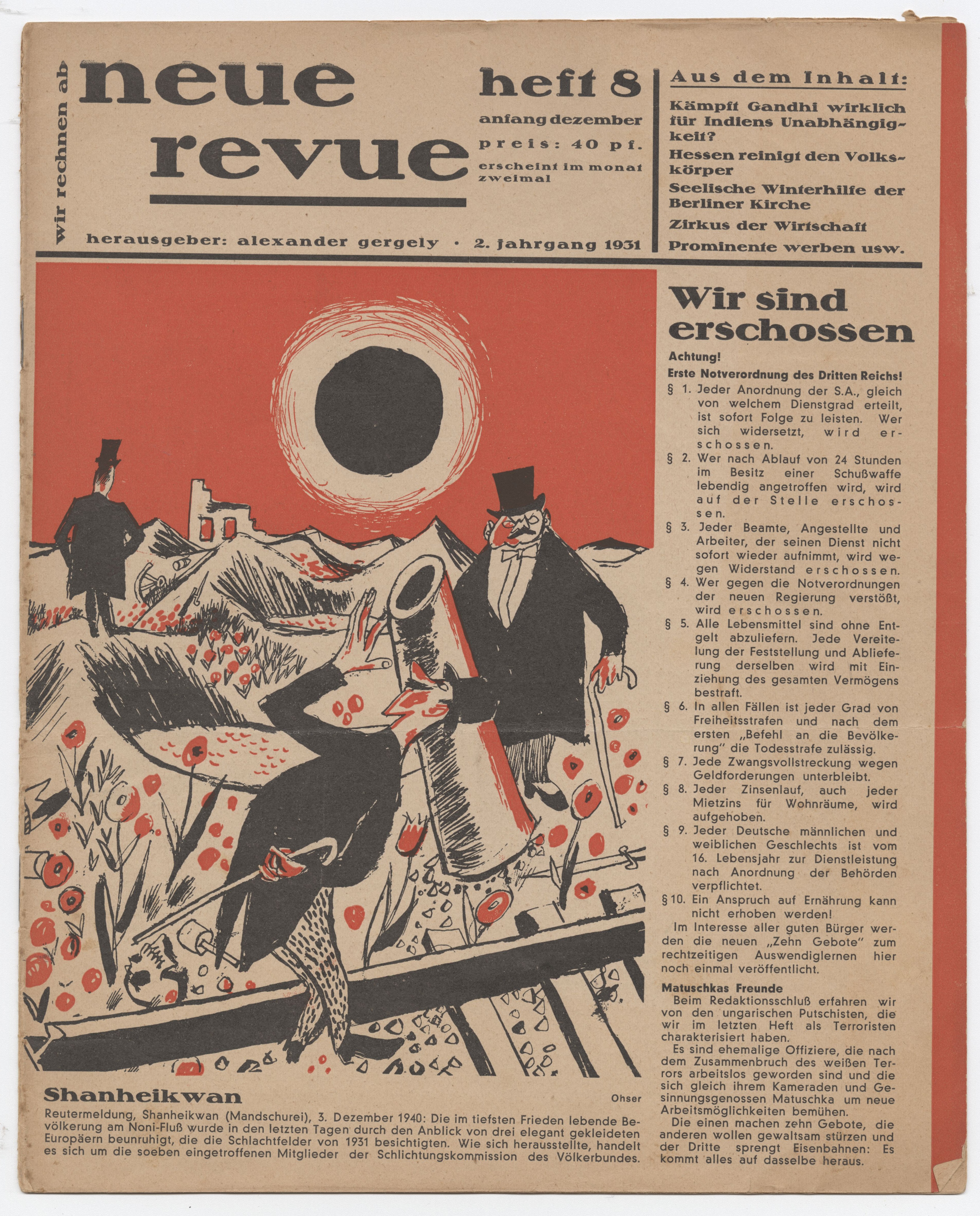 Neue Revue, 8. szám, 1931. december (Kassák Múzeum)