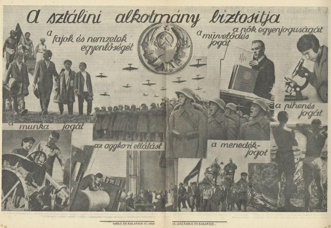 8. Újvári Erzsi, Barta Zsuzsa és Barta Sándor, Bécs, 1925. augusztus, Kassák Múzeum7.	Propagandamontázs, Sarló és Kalapács, 8. évf. 24. szám, 1936. december 15., Petőfi Irodalmi Múzeum