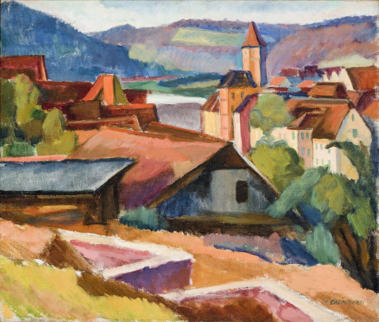 4. kép. Lanov Mária (Marie Provázková): Wertheim látképe [korábbi téves cím: Nagybányai részlet, 1909 körül], 1920-as évek eleje.  Kecskeméti Katona József Múzeum Képzőművészeti Gyűjteménye