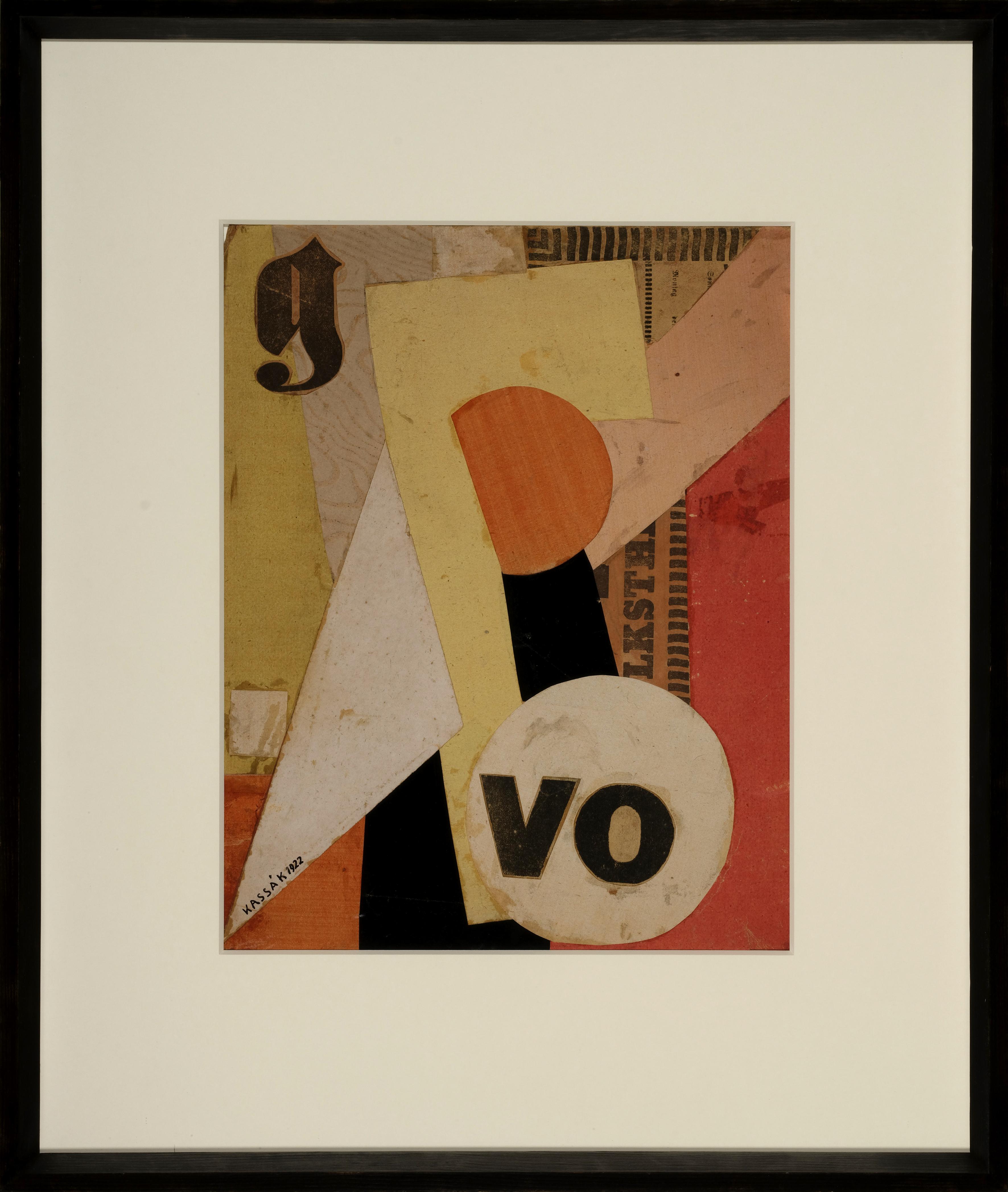 Kassák "VO" kollázs keretezve