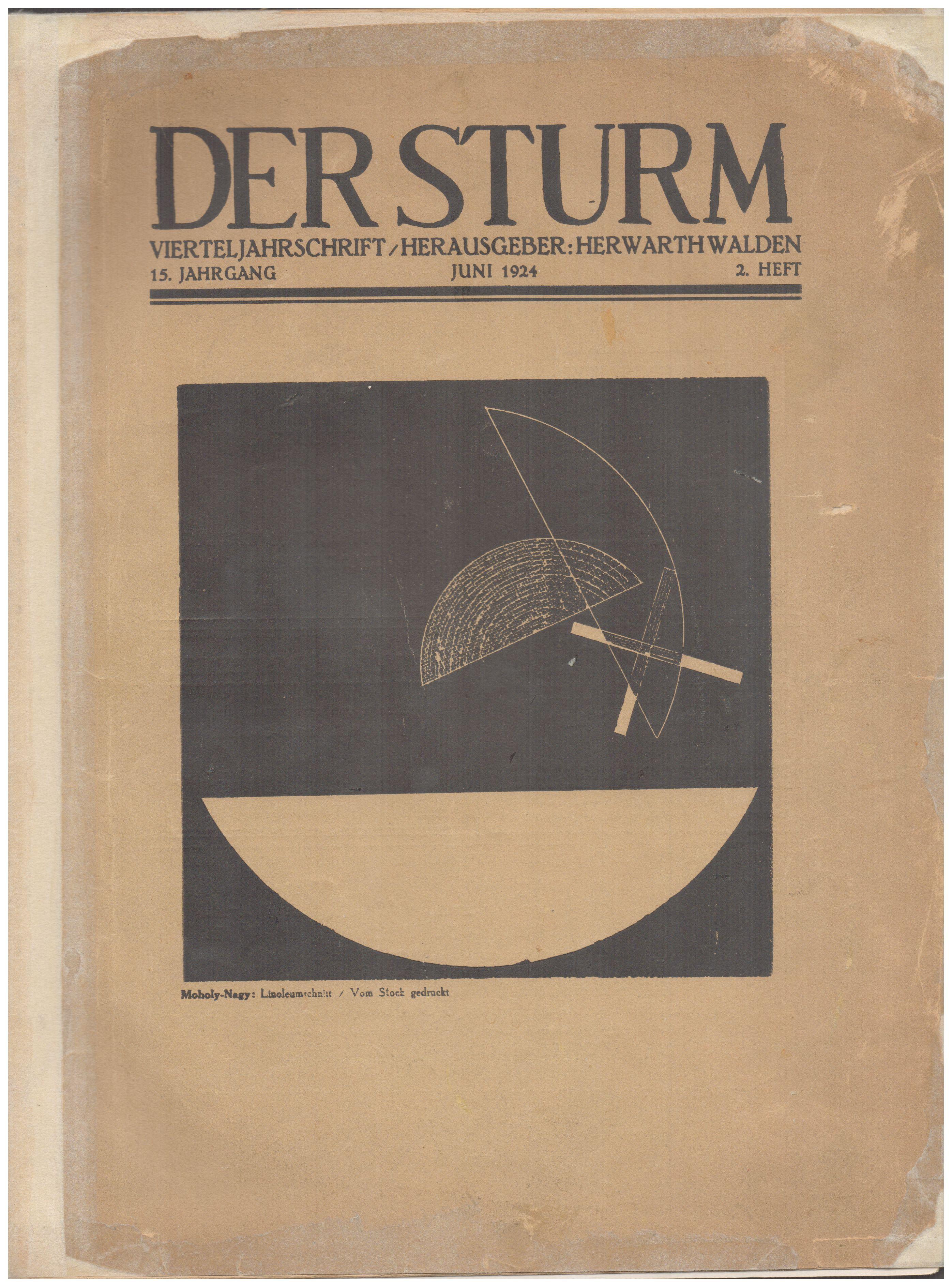 3.8. Moholy-Nagy László, Linóleummetszet. Der Sturm, 15. évf. 2. szám, 1924. június (Petőfi Irodalmi Múzeum – Kassák Múzeum, ltsz. KM-2953)  