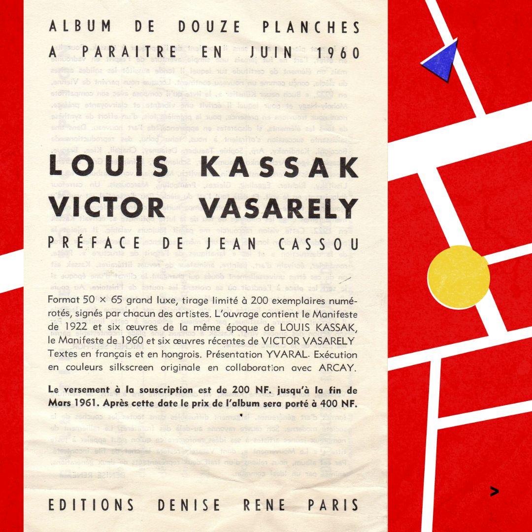 A Kassák-Vasarely mappát reklámozó szórólap a Kassák Múzeum gyűjteményéből