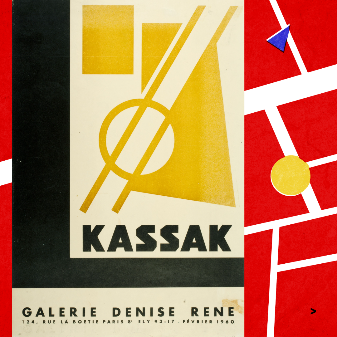 A Denise René Galériabeli kiállítás plakátja, 1960 (PIM-Kassák Múzeum gyűjteménye) 